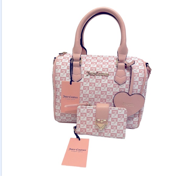 Juicy Couture J Geo Pink Diamond BestSeller Fame Satchel with matching wallet - Picture 11 of 12